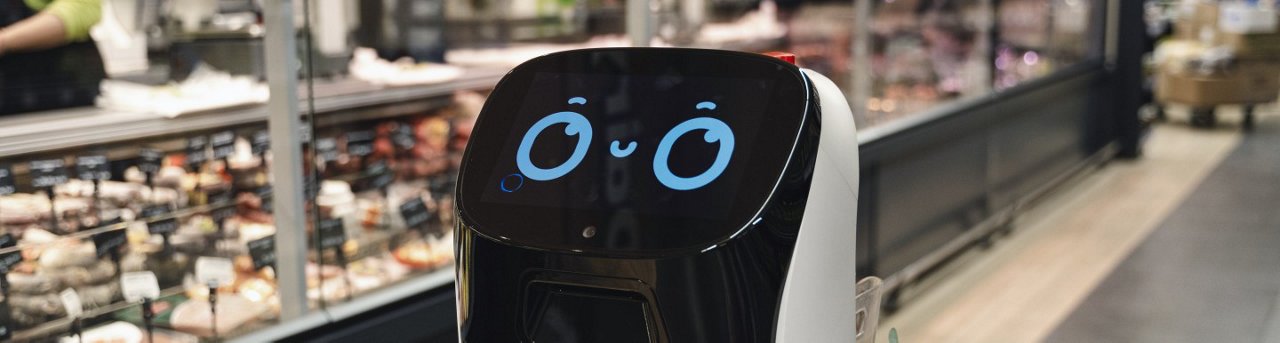 Robot de servicio en un entorno de tienda de comestibles