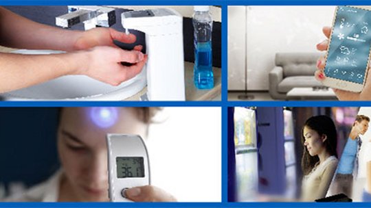 Six small images showcasing use of sensors in everyday life