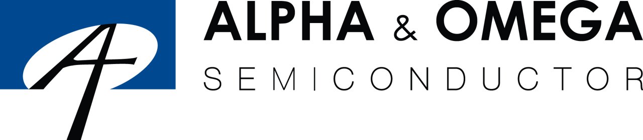 Alpha and Omega Semiconductor logo in color with transparent background