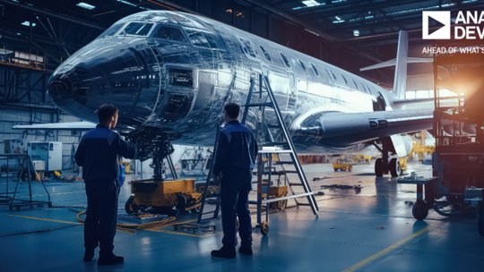Engineers checking the structure of the plane
