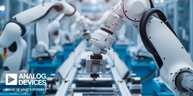 Bild von Roboterarmen in einer Fabrik während der Arbeit
