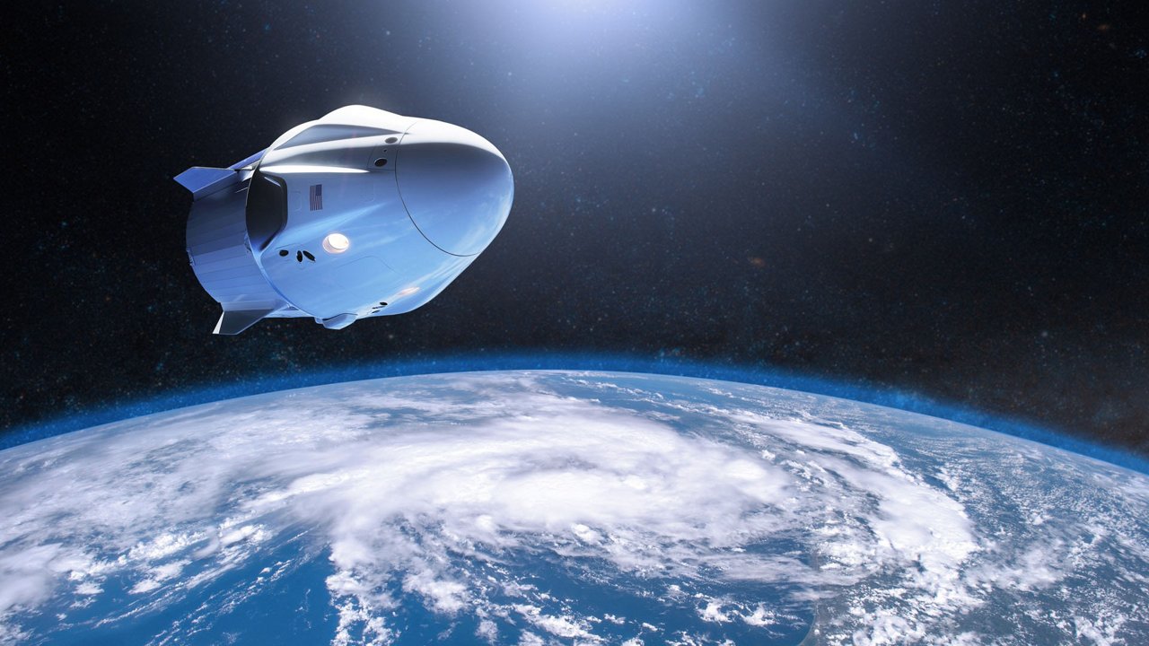 Cargo spacecraft in low-Earth orbit