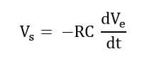 Mathematical formula with circuit variables 