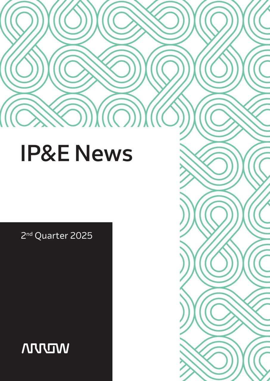 A modern newsletter cover featuring the title 'IP&E News' and the text '2nd Quarter 2025'.