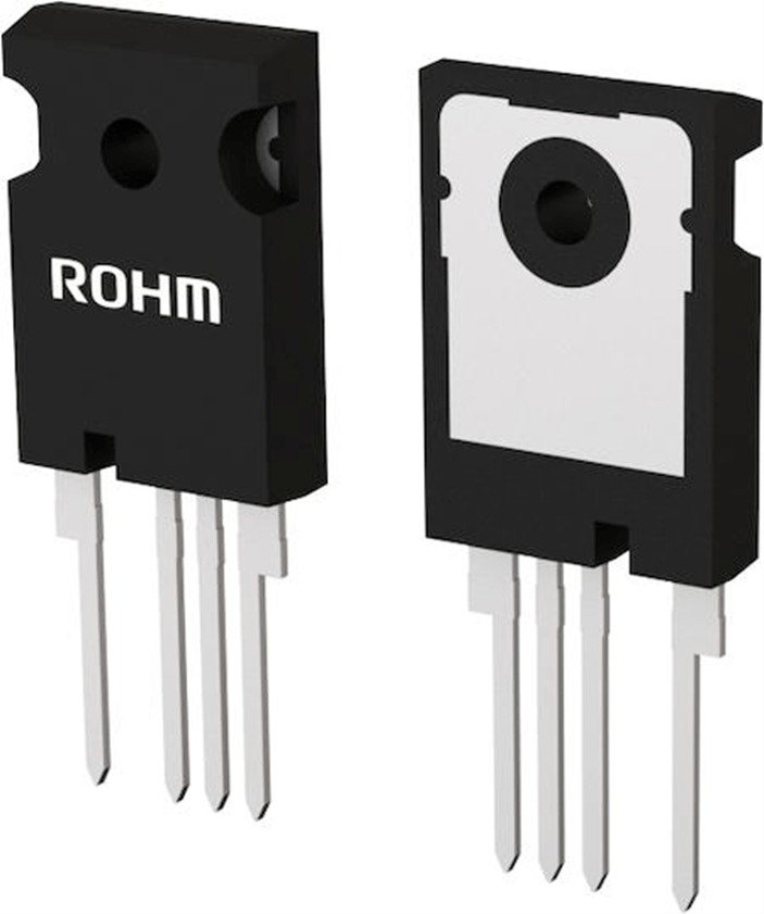 Two ROHM electronic components are displayed, showcasing their front and back views.