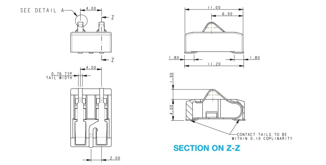 Detailed technical schematics showcasing a mechanical component with precise measurements