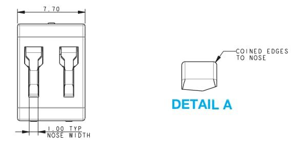 A precise technical drawing showcasing dimensions and specifications for a component