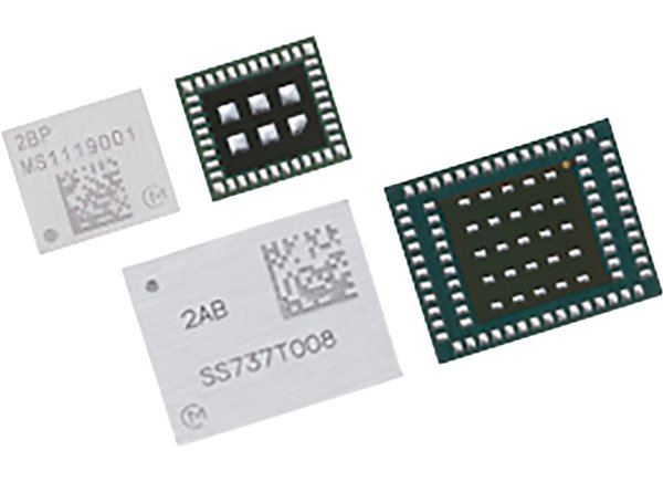 A collection of microchips featuring QR codes and alphanumeric labels