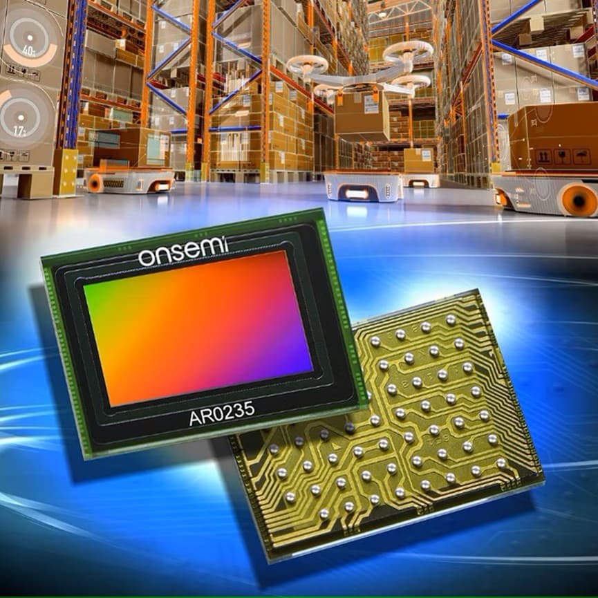 Onsemi AR0235 sensor in futuristic warehouse