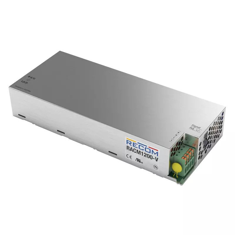 A RECOM RACM1200-V power supply unit designed for industrial applications. 