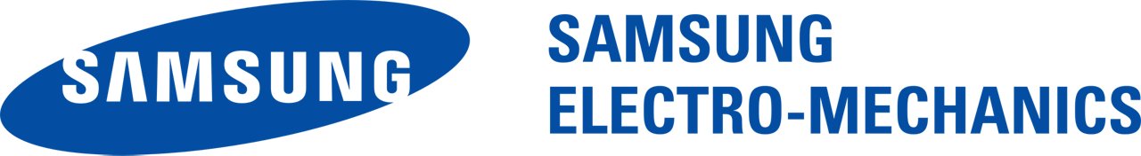 Samsung Electro-Mechanics logo in color with transparent background