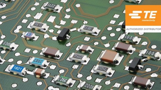Close-up view of an electronic circuit board featuring various resistors and components