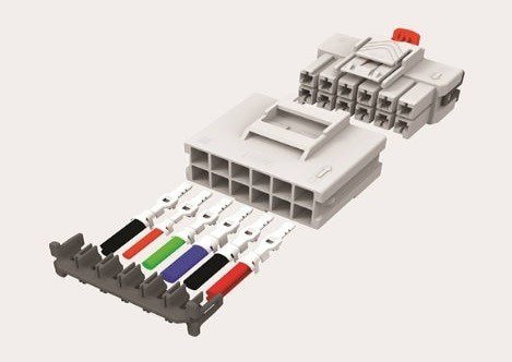 Electrical connector with color-coded pins