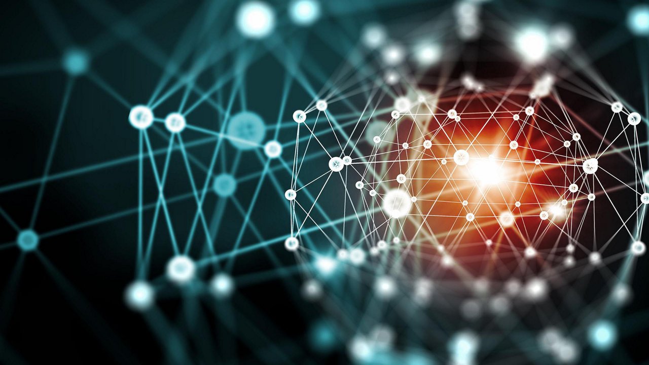 Abstract image of interconnected nodes and lines forming a complex network.