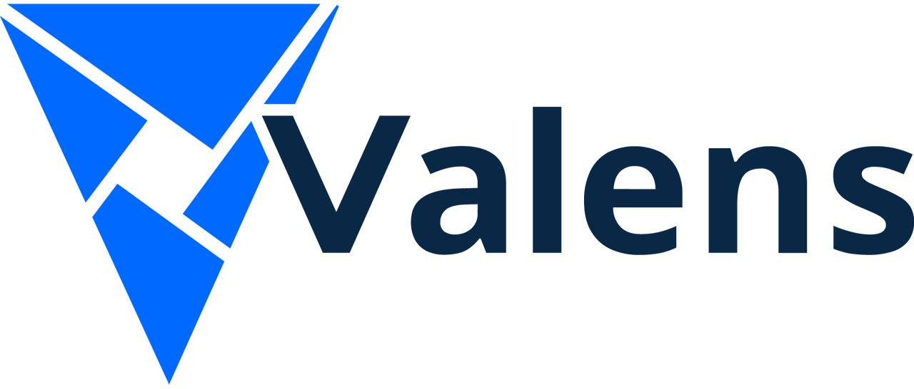 Valens Semiconductor logo in color with transparent background