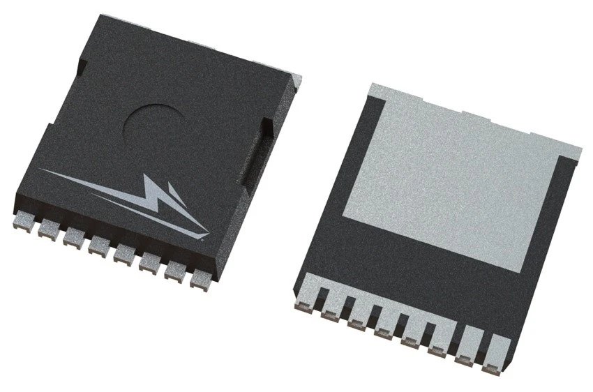 Close-up of two microchip components, one showing a metallic surface and the other featuring a lightning bolt design.