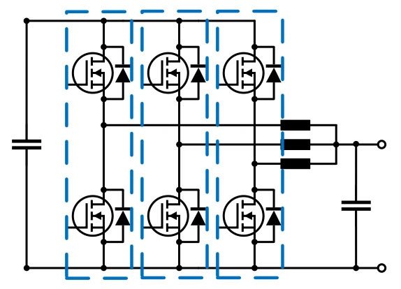 A detailed schematic of an electronic circuit featuring multiple transistors arranged in a grid-like pattern. 